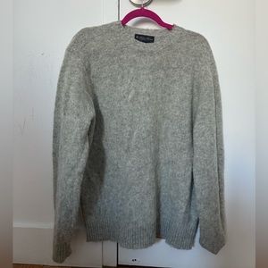 nwt brooks brothers oversized grey crewneck sweater
